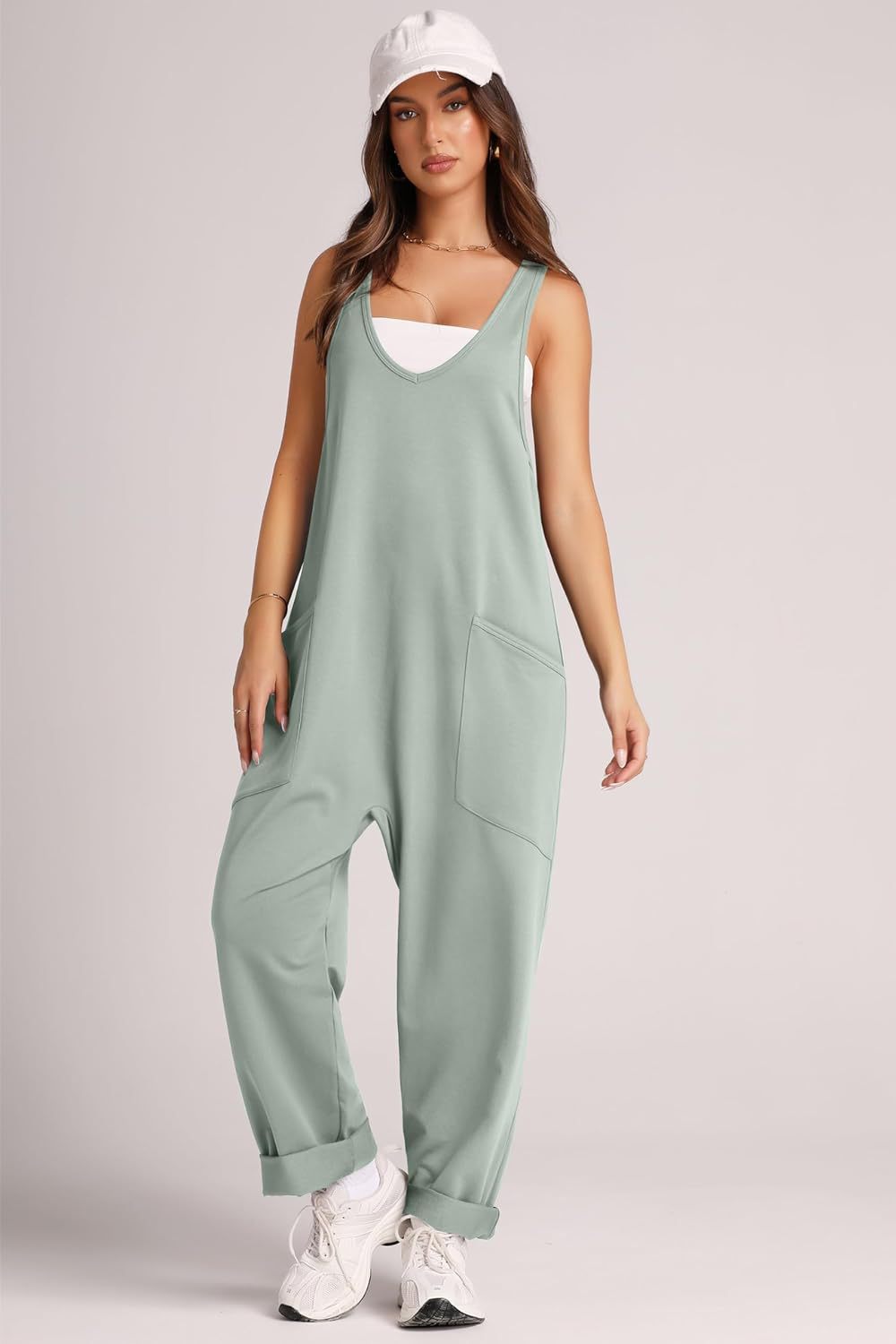 Damen Jumpsuit mit großzügigen Taschen und weichem Stretchmaterial