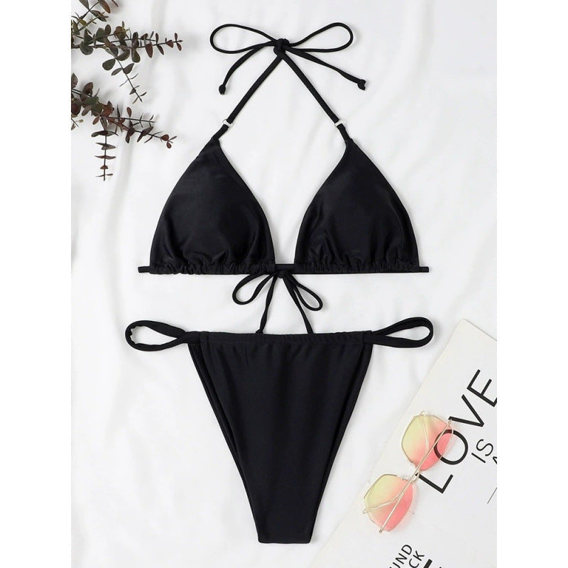 Damen Triangel-Bikini mit verstellbaren BindShopnoryändern und elastischem Bund
