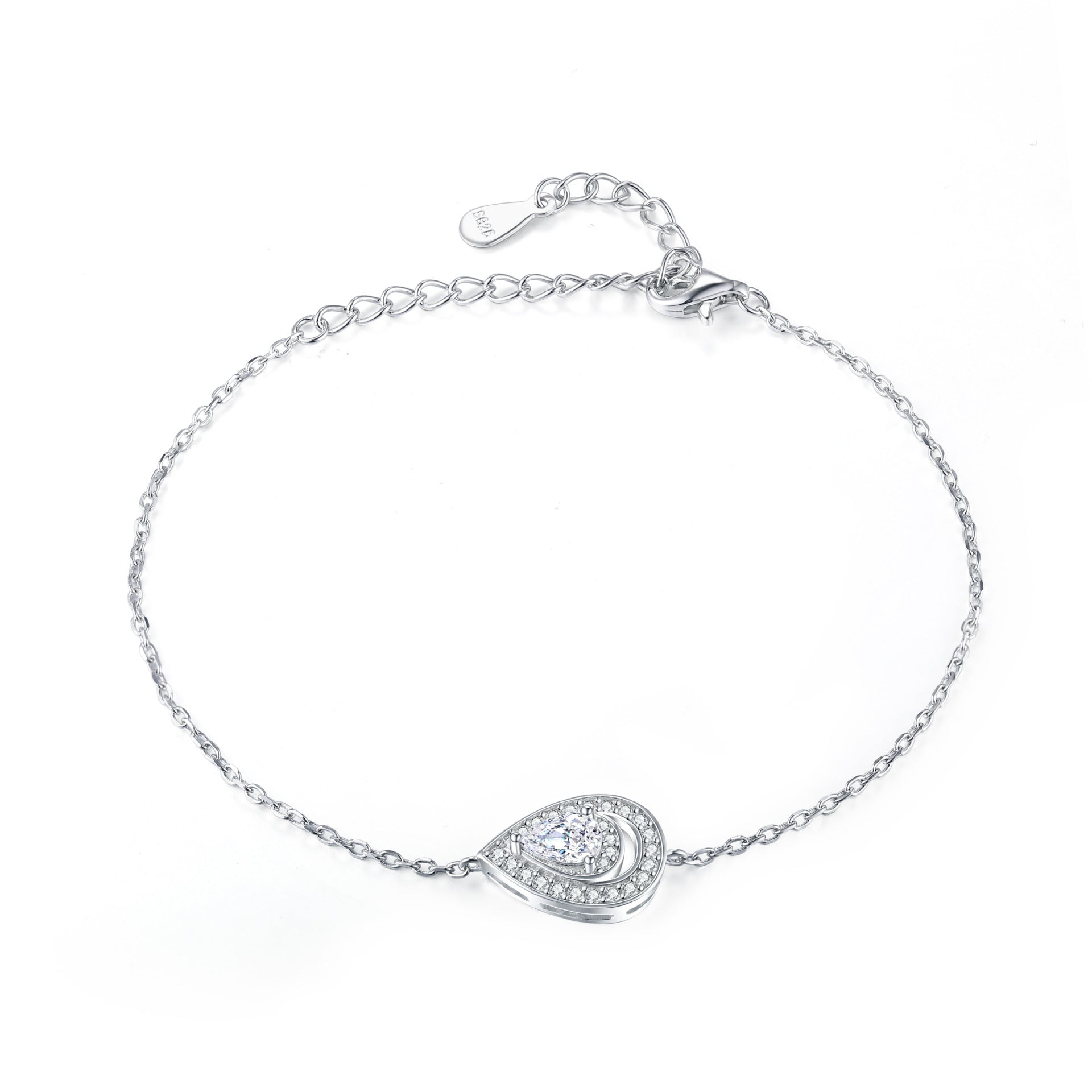 Damenarmband mit eleganter Tropfenform und funkelnden Zirkonia-Details Shop Nory