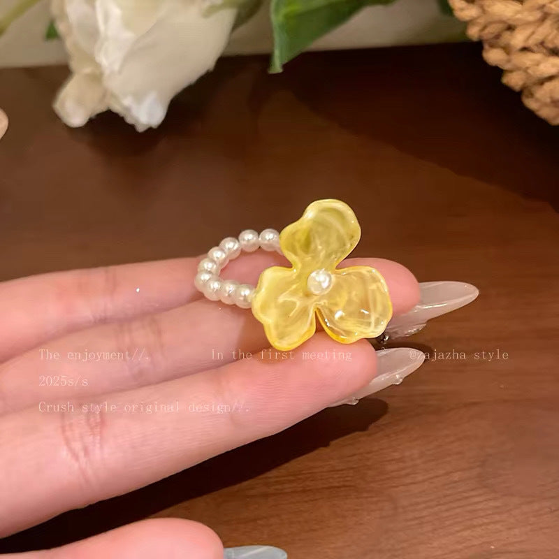 Damen Haarreif mit eleganter Blumenapplikation und Zierperlen Shop Nory