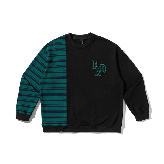 Herren Oversize-Sweatshirt im zweifarbigen Blockdesign mit Streifen Shop Nory