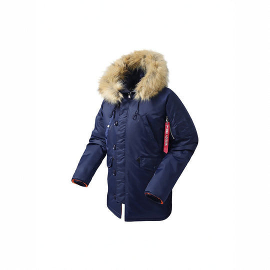 Herren langer isolierter Parka mit Kunstfellkapuze und Thermowattierung Shop Nory