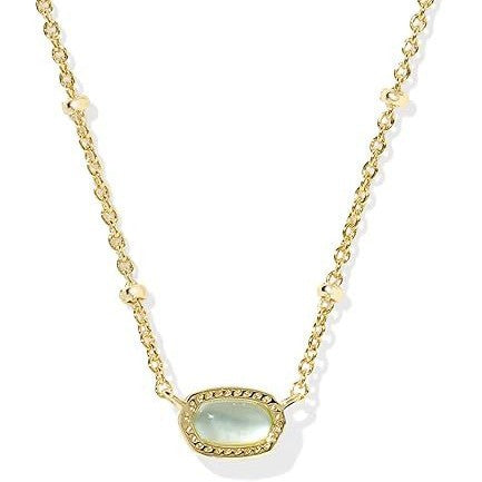 Damen Halskette mit ovalem Edelstein und filigranem Kettendesign Shop Nory