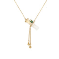 Damen elegante Halskette mit kunstvollem Anhänger und feinen Zirkonia-Details Shop Nory