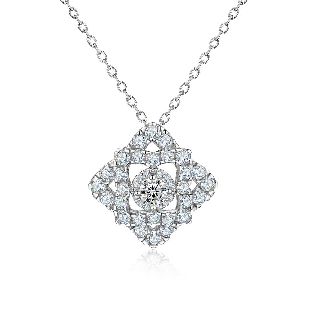 Damen Halskette mit exquisitem geometrischen Anhänger und funkelnden Zirkonia Shop Nory