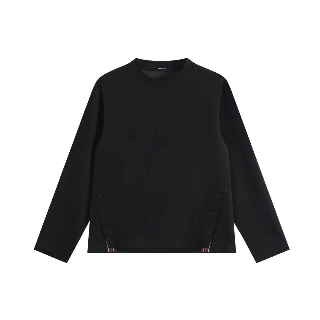 Unisex Oversize-Sweatshirt mit seitlichen Druckknopfleisten und Rundhals Shop Nory