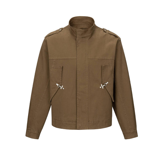 Herren Kurzjacke im Fieldstil mit Funnelkragen, Schulterklappen und Utility-Taschen Shop Nory