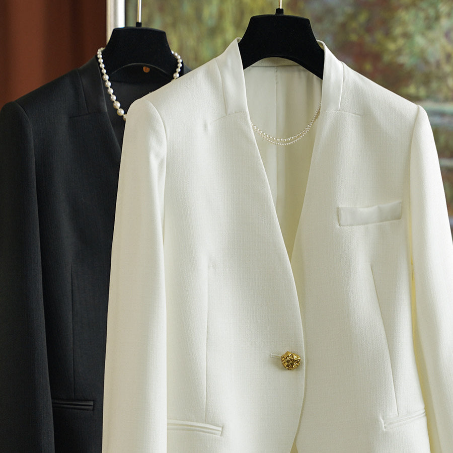 Damen Klassischer Blazer mit glänzendem Knopf Shop Nory