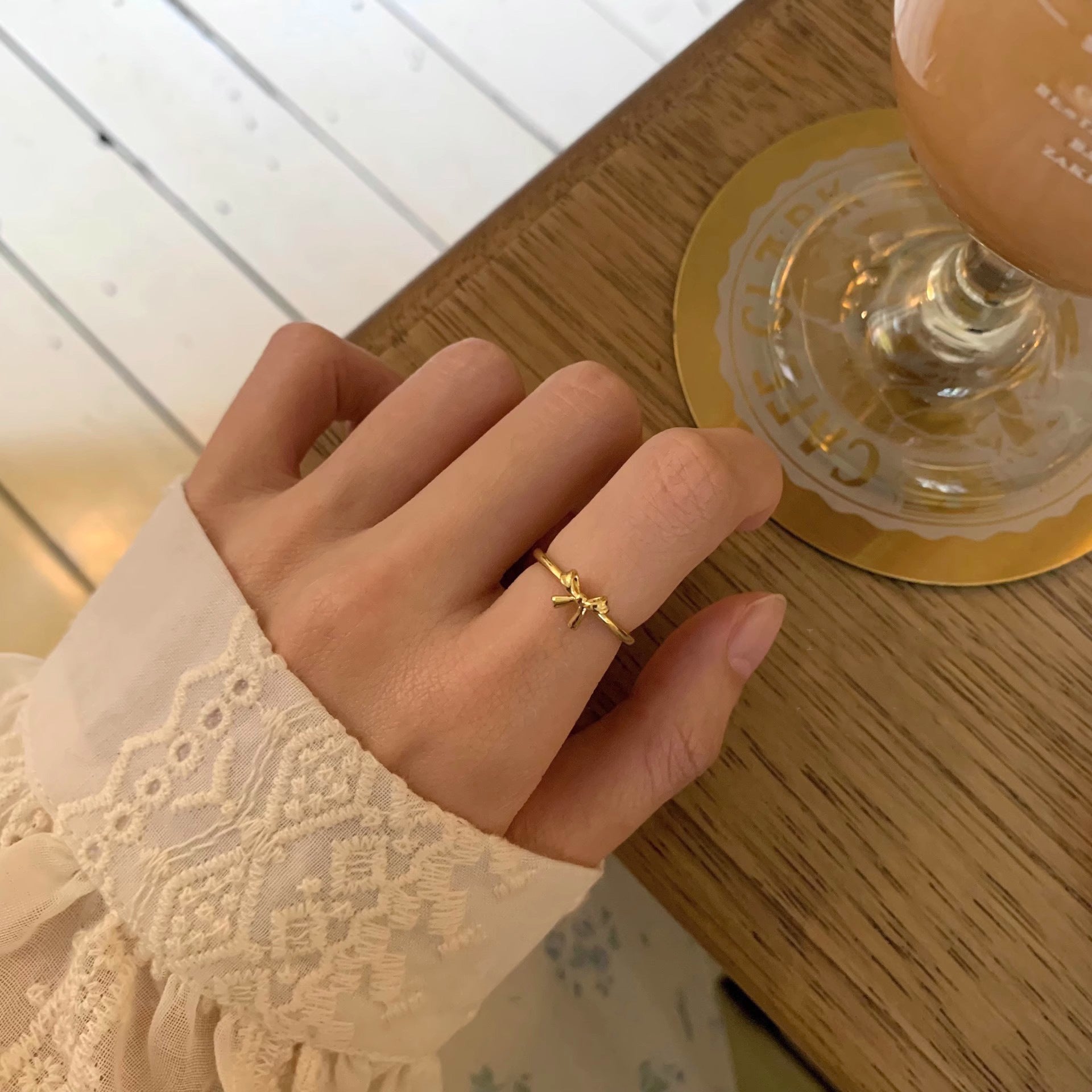 Damen Offener Ring mit Schleifenmotiven aus hochwertigem Material Shop Nory