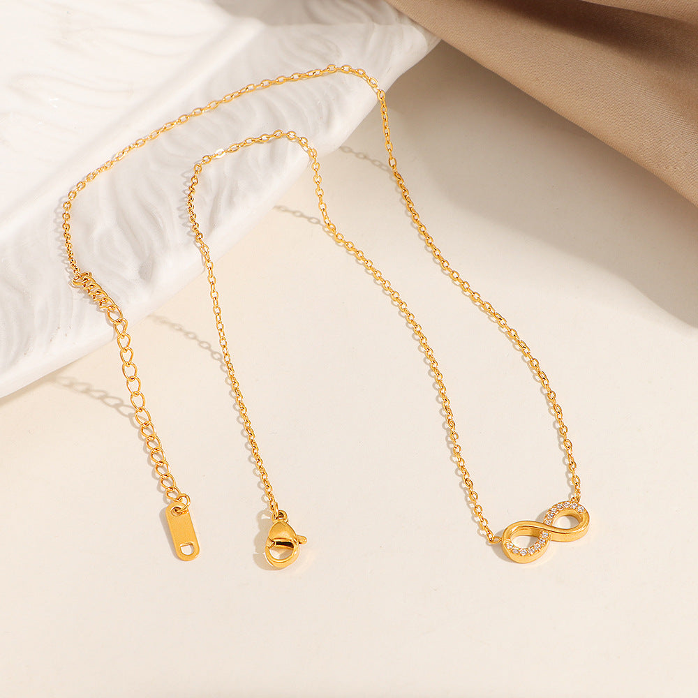 Frauen Sparkling Infinity Anhänger Halskette Shop Nory