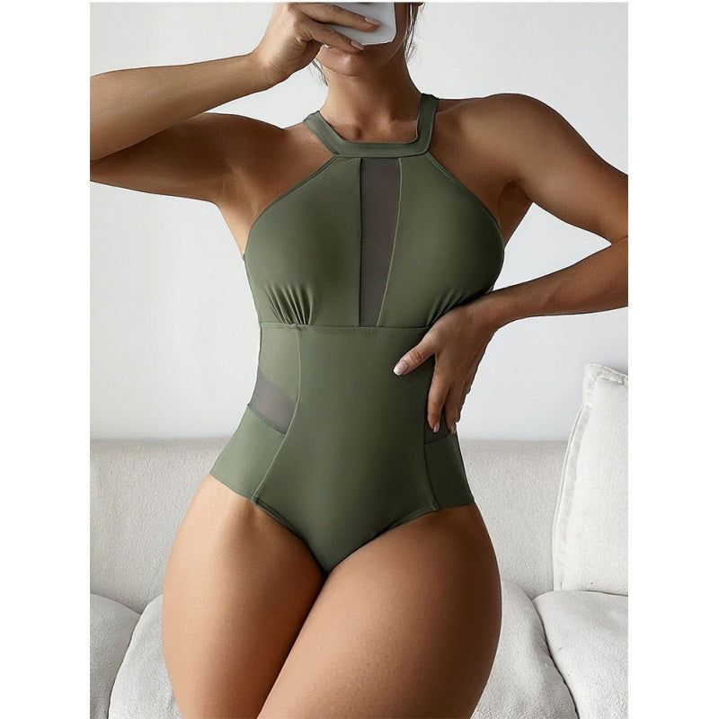 Damen Atemberaubender Badeanzug mit transparenten Einsätzen
