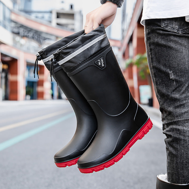 Herren Outdoor-Gummistiefel mit Thermokragen, Zugkordelverschluss und rutschfester Profilsohle Shop Nory