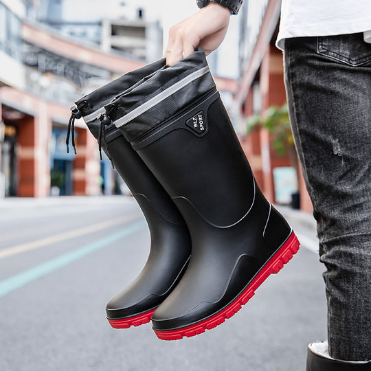 Herren Outdoor-Gummistiefel mit Thermokragen, Zugkordelverschluss und rutschfester Profilsohle Shop Nory