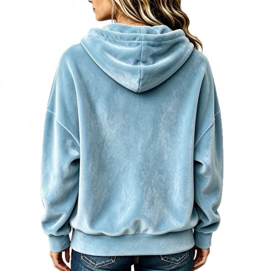 Damen Velours-Oversize-Kapuzenpullover mit Raglanärmeln Shop Nory