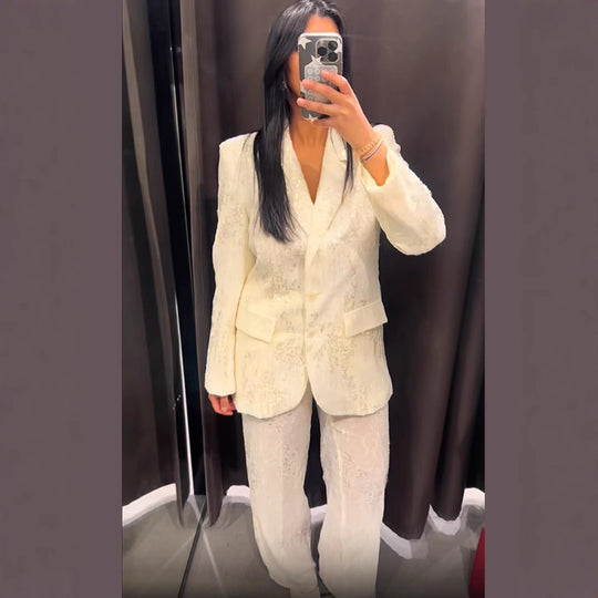 Damen weite Paillettenhose mit hohem Bund und fließendem Bein Shop Nory