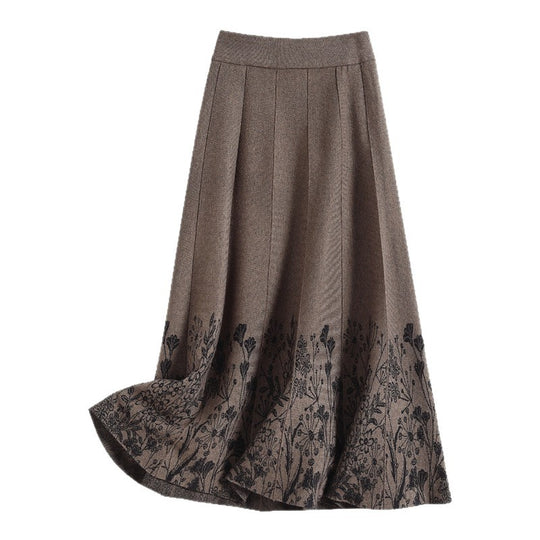 Damen Eleganter Maxirock mit floralem Muster Shop Nory