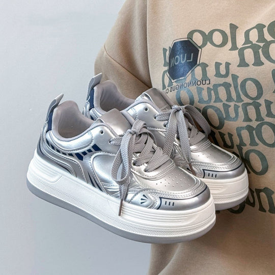 Damen Moderne Plateau-Sneaker mit metallic-Optik und dämpfender EVA-Zwischensohle Shop Nory