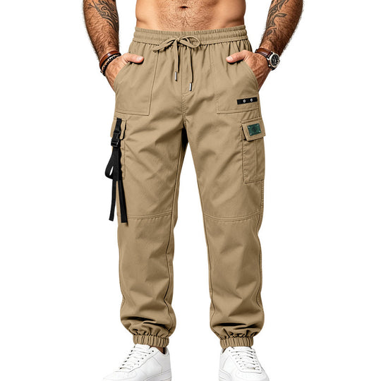 Herren Multifunktionale Cargo-Jogginghose mit Elastikbund, Gurt- und Taschen-Details Shop Nory