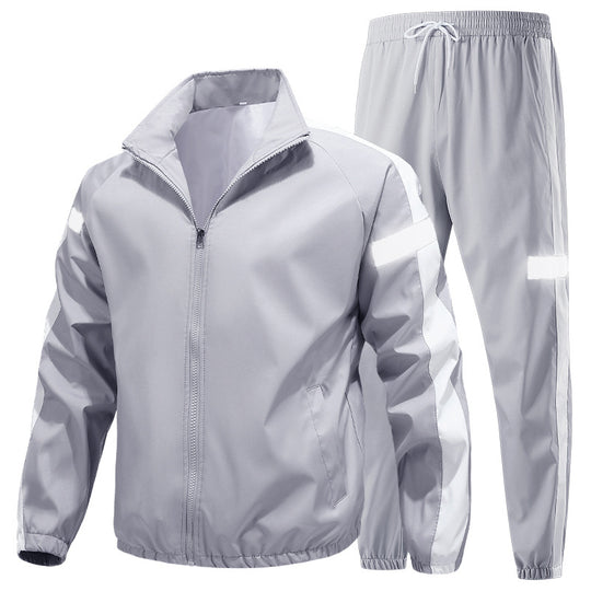 Herren Sportliches Trainingsanzug-Set mit Reißverschlussjacke, Jogginghose und reflektierenden Einsätzen Shop Nory