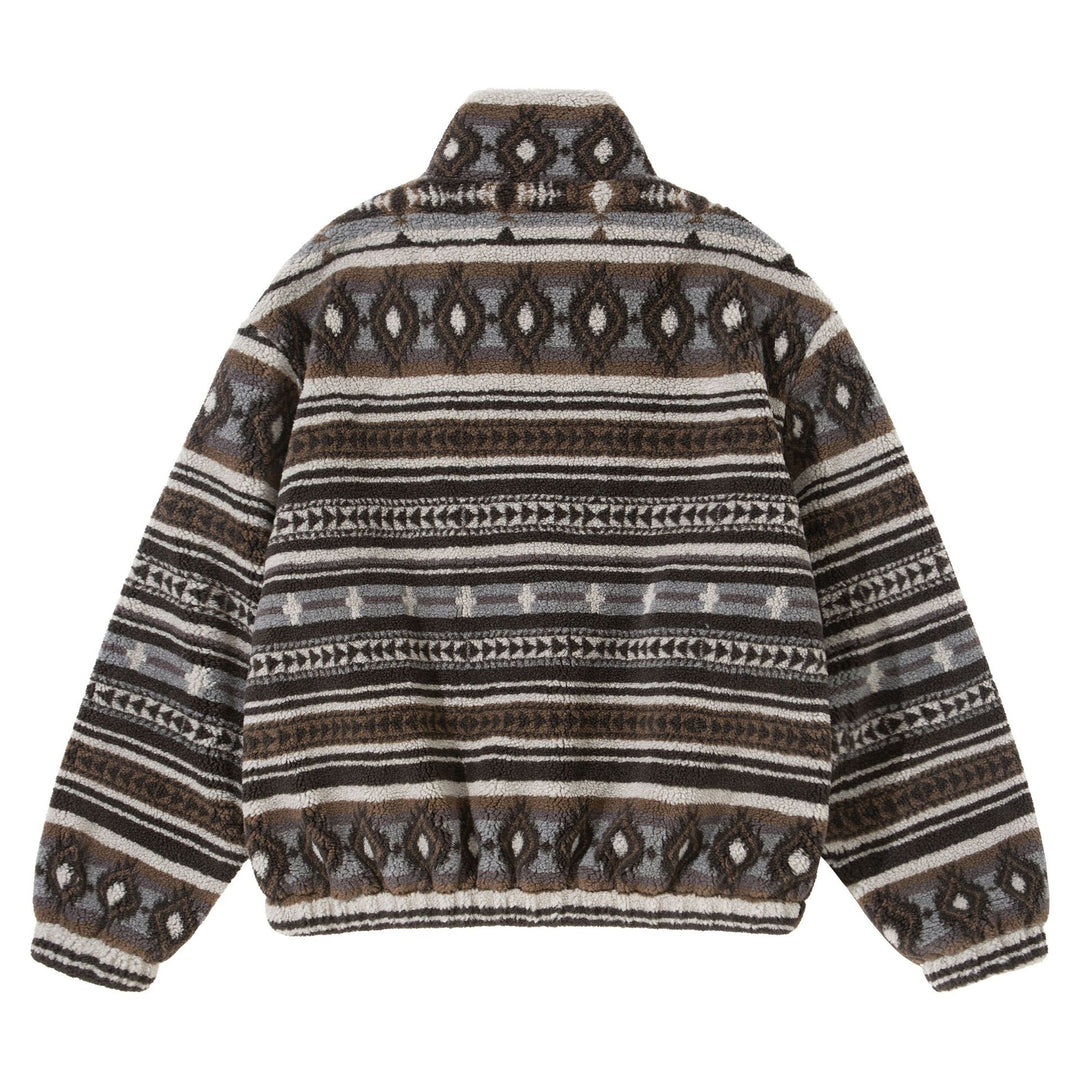 Unisex Kurzblouson aus Teddyfleece mit Ethno‑Muster und Stehkragen Shop Nory