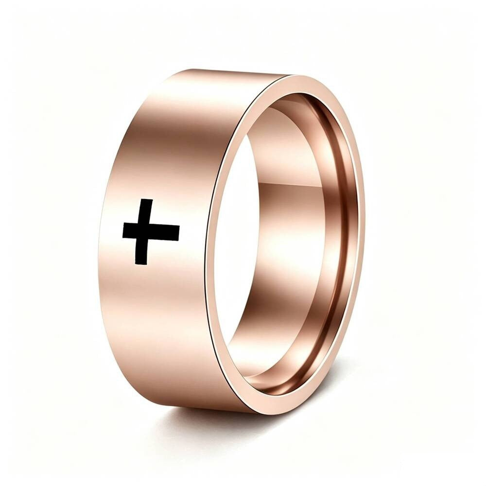 Damen Ring mit modernem minimalistischen Design und stilvollem Kreuzmotiv Shop Nory
