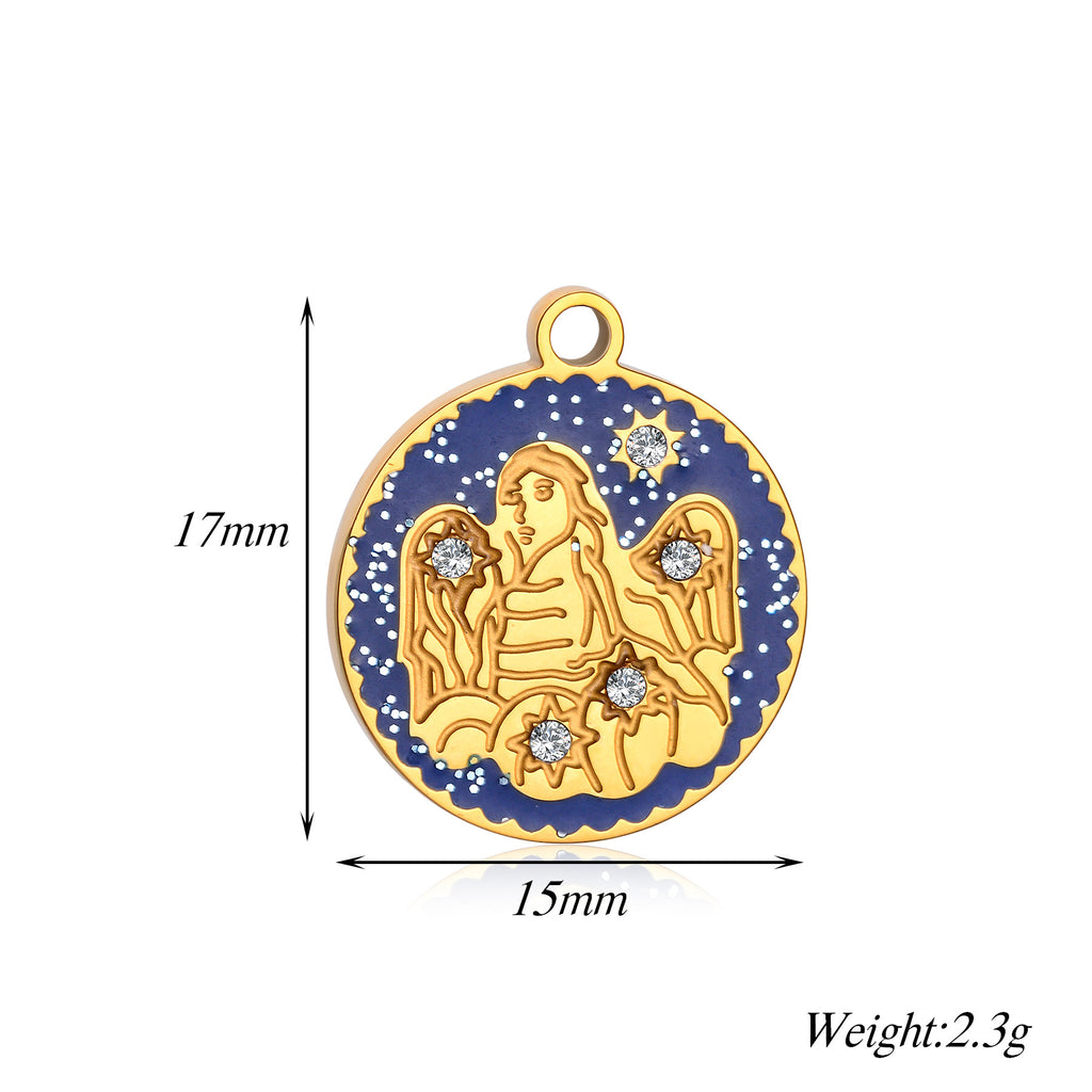 Damen Anhänger mit astrologischem Motiv und funkelnden Zirkonia Shop Nory