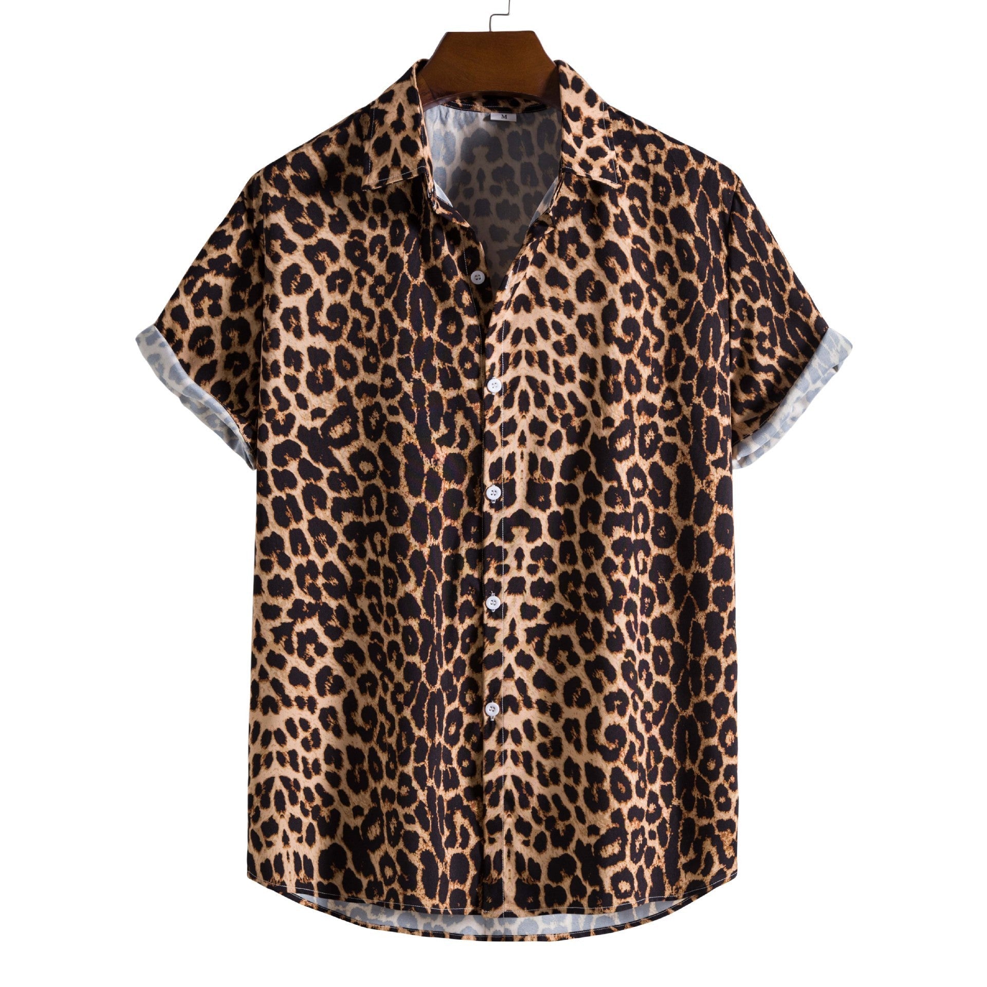 Damen Kurzarmhemd im Leopardenmuster Shopnory