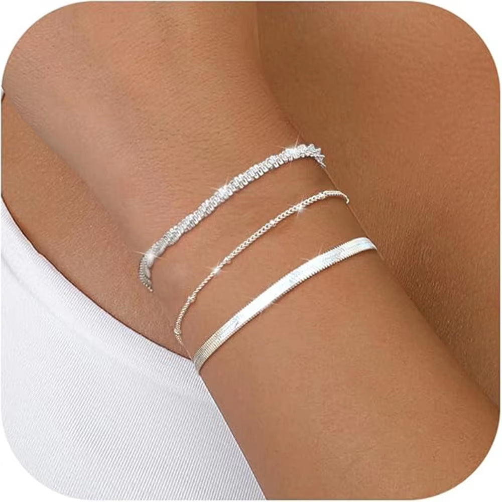Damen Fußkettchen mit eleganten Zirkonia-Details Shop Nory