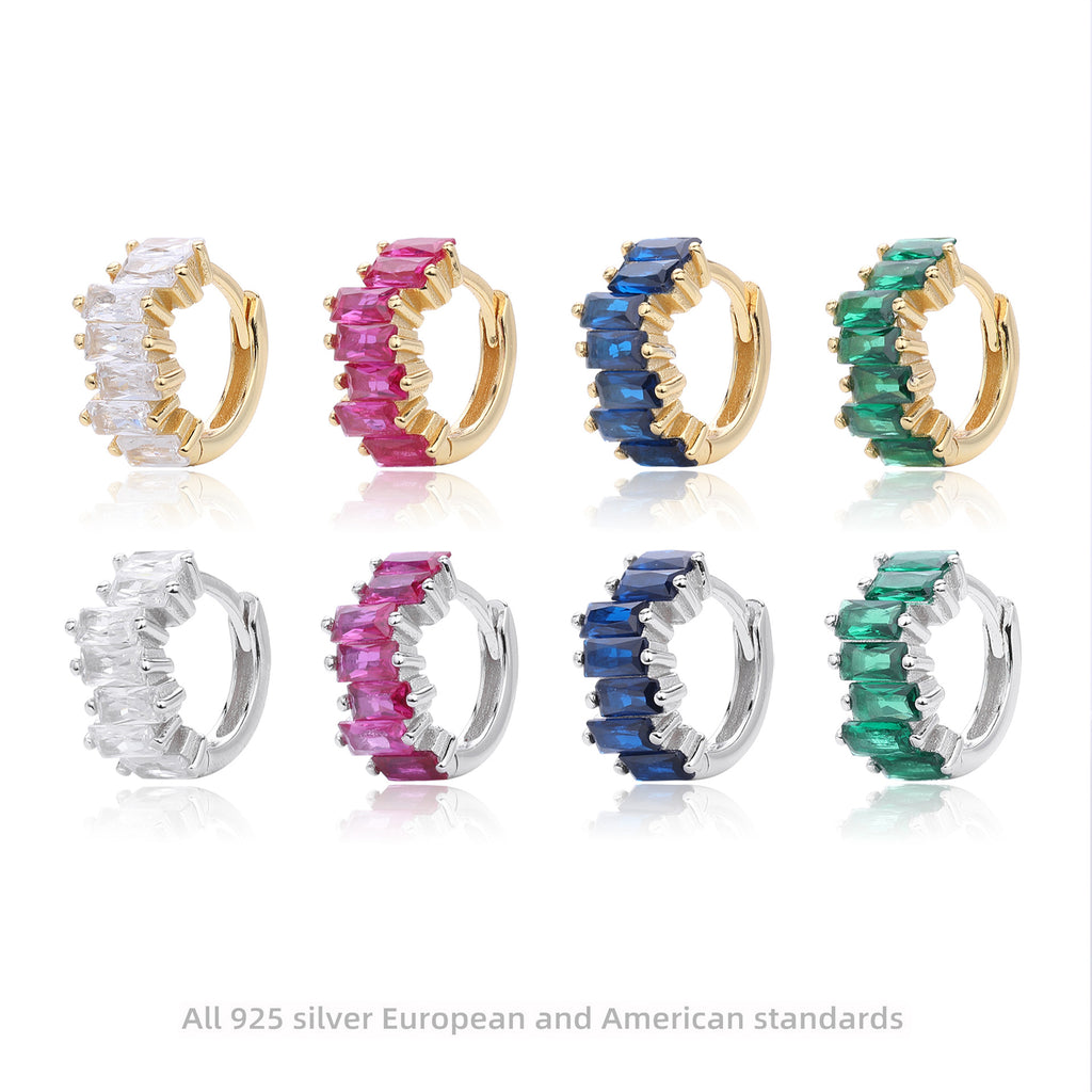 Damen Ohrstecker mit exquisite Zirkonsteinen und 925 Sterling Silber Shop Nory