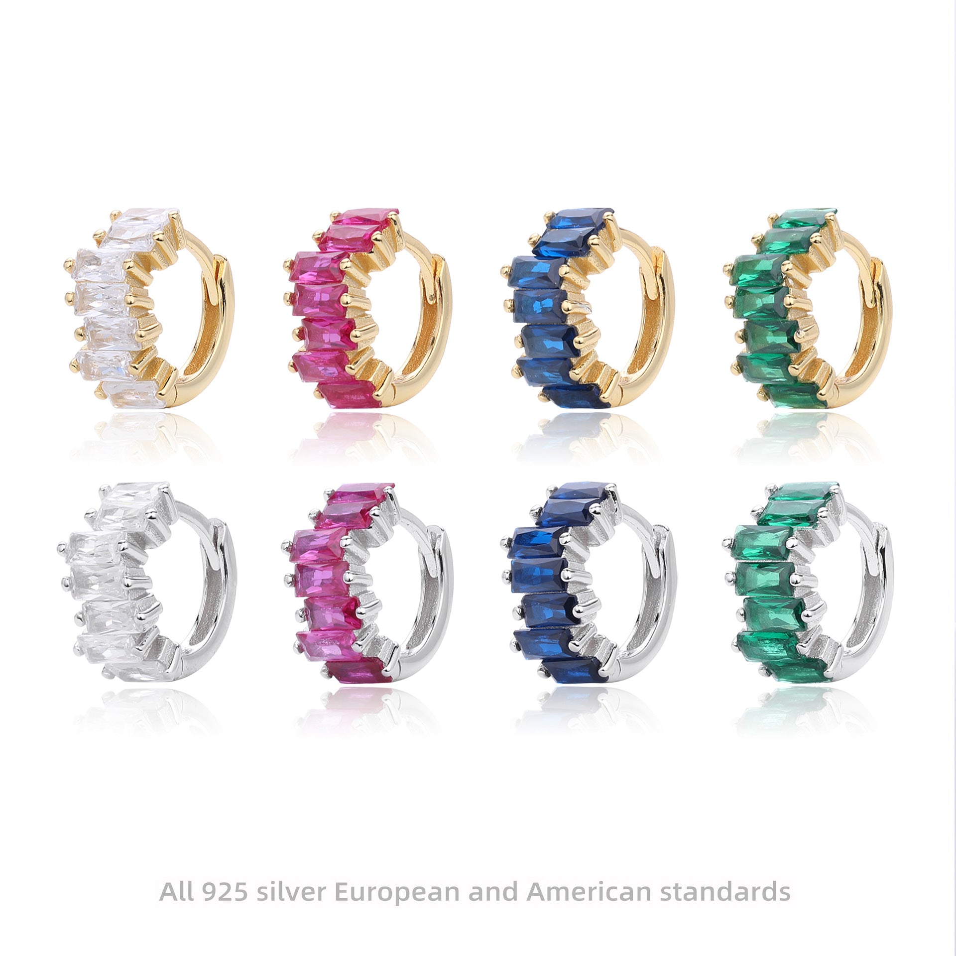 Damen Ohrstecker mit exquisite Zirkonsteinen und 925 Sterling Silber Shop Nory