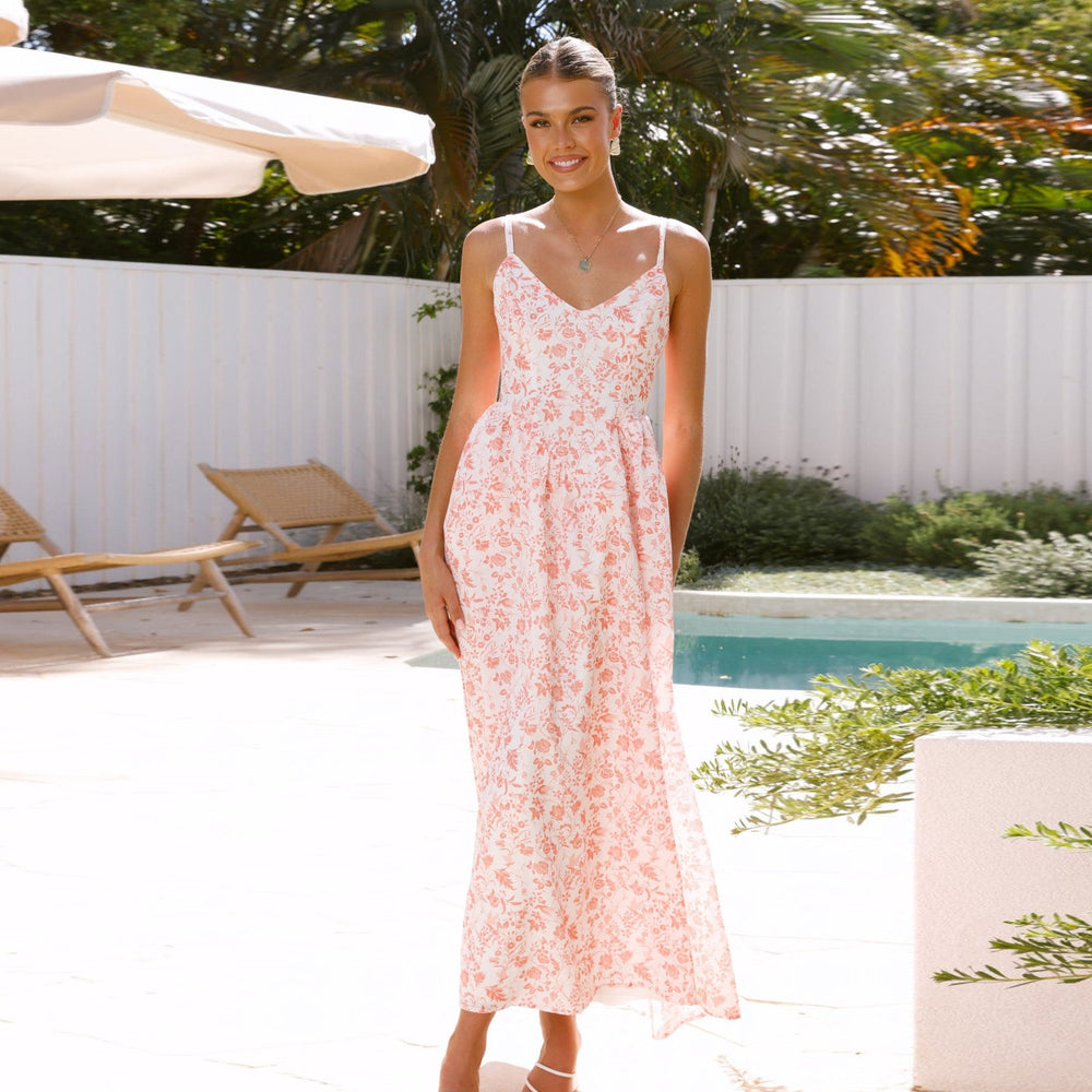 Damen Maxi-Kleid mit floralen Mustern