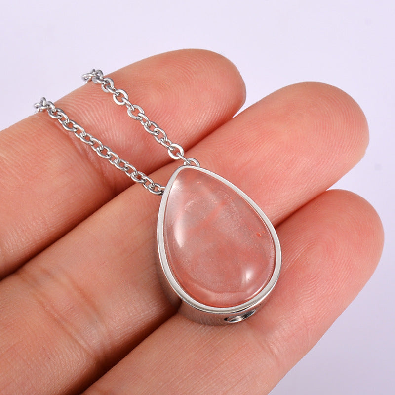 Damen Halskette mit tropfenförmigem Kristallanhänger aus hochwertigem Silber Shop Nory