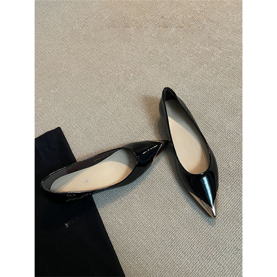 Damen Spitz zulaufende Pumps mit Leo-Veloursoptik und metallischer Kappenspitze Shop Nory