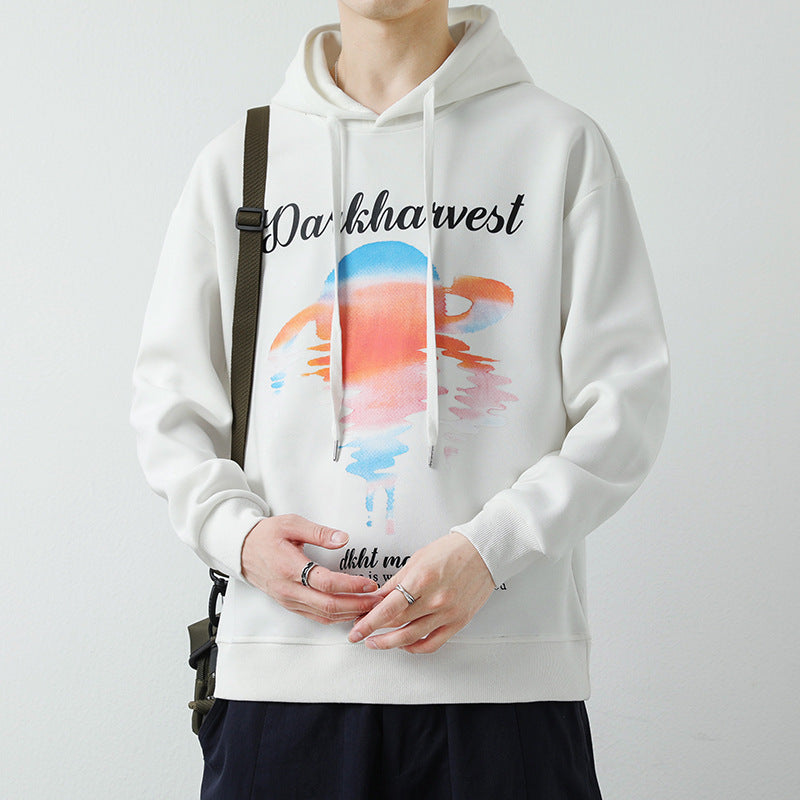 Herren Modischer Kapuzenpullover mit kreativen Grafikdruck Shop Nory