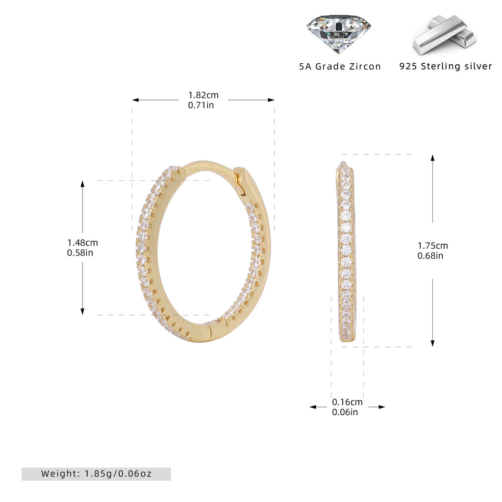 Damen Creolenohrringe mit funkelndem Zirkonbesatz aus 925 Sterling Silber Shop Nory