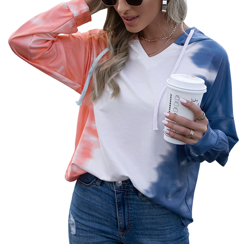 Damen lässiger Kapuzenpullover im modischen Tie-Dye-Design