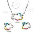 Damen Schmuckset mit funkelnden, bunten Kristallanhängern Shop Nory