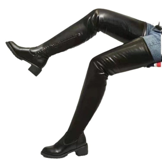 Damen Overknee Stiefel mit robustem Profil und elegantem Design