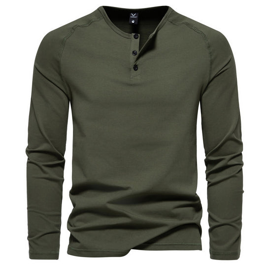 Herren Slim-Fit Baumwoll-Mix Henleyshirt mit Knopfleiste Shop Nory