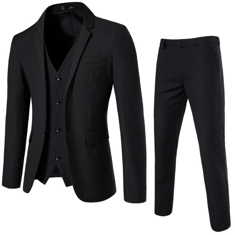 Herren Dreiteiliges tailliertes Anzugset mit Slim‑Sakko, Weste und schmaler Flachbundhose Shop Nory