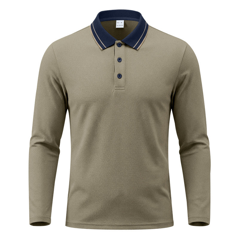 Herren Langarm-Polo in feiner Piquéstruktur mit kontrastiertem Collegekragen Shop Nory