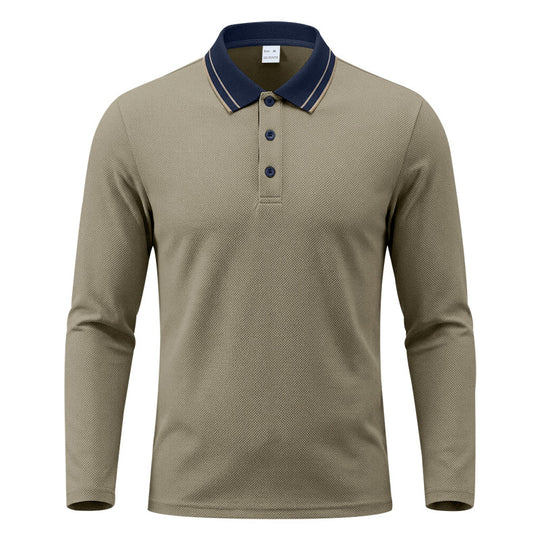 Herren Langarm-Polo in feiner Piquéstruktur mit kontrastiertem Collegekragen Shop Nory