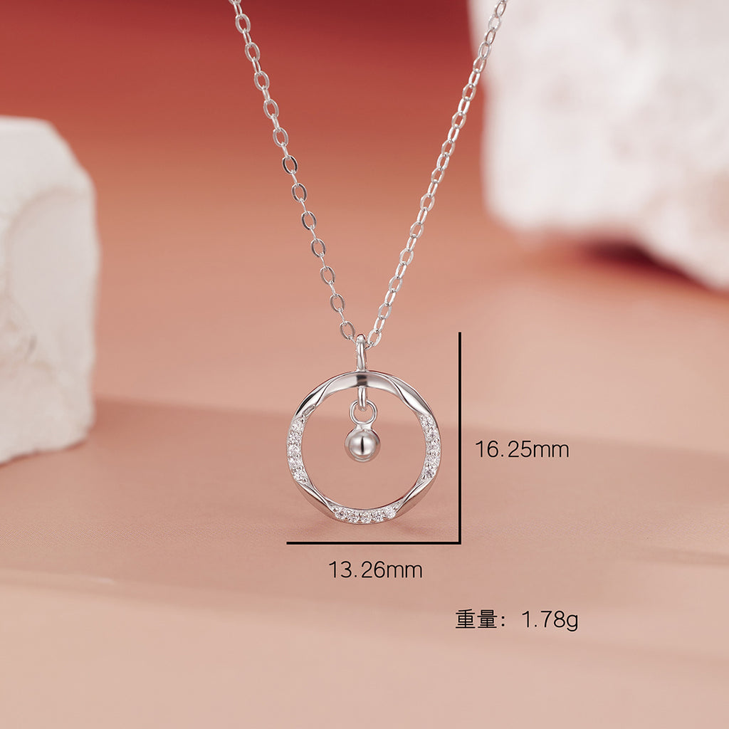 Damen edle Halskette mit zeitlosem Kreisanhängern und funkelnden Zirkoniasteinen Shop Nory
