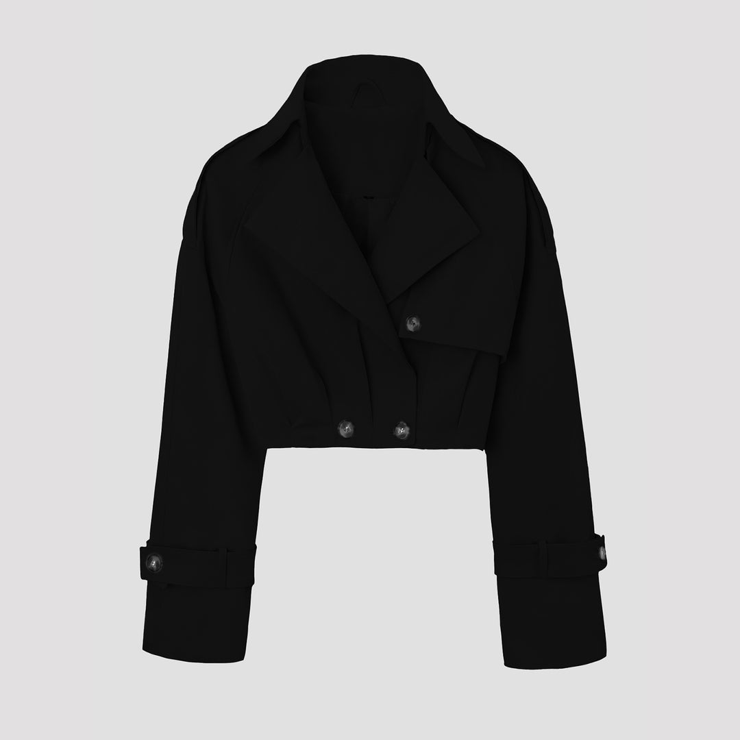 Damen Kurzjacke im Trenchcoat‑Stil mit weitem Revers Shop Nory