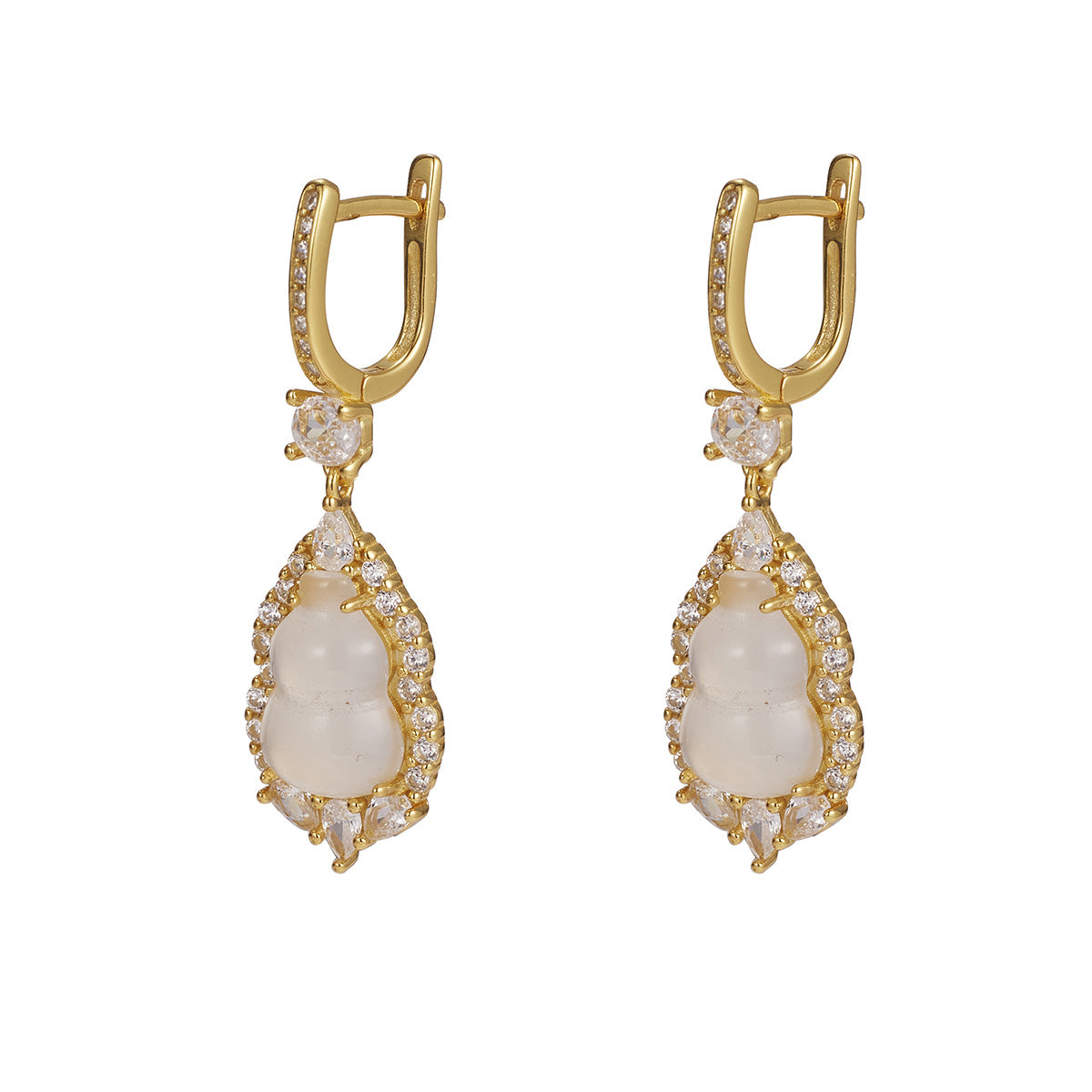 Damen elegante Ohrringe mit kunstvollem Design und funkelnden Zirkonia Shop Nory