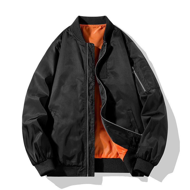 Herren Piloten-Bomberjacke im Military-Look mit kontrastierendem Innenfutter, Ärmeltasche und gerippten Bündchen Shop Nory