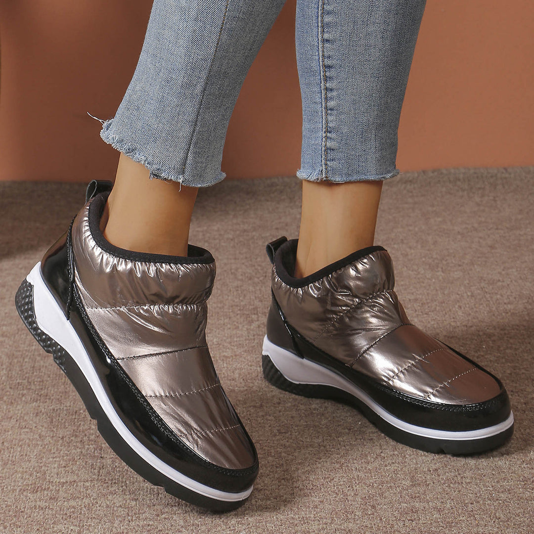 Damen Gepolsterte Slip-On Winter-Booties mit Keilsohle Shop Nory
