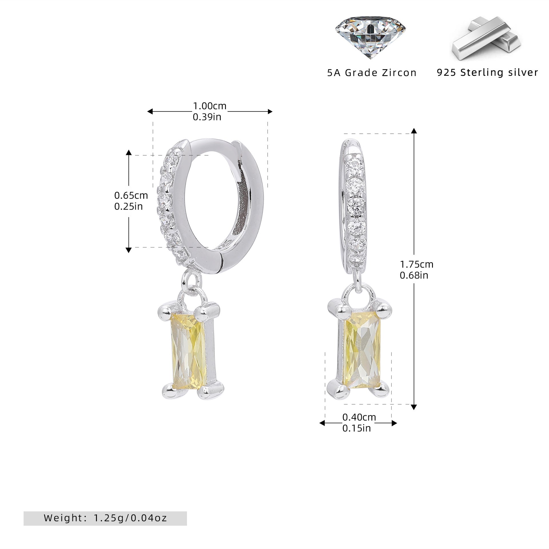 Damen Ohrstecker mit funkelnden Zirkon-Anhängern und hochwertigem 925 Sterling Silber Shop Nory
