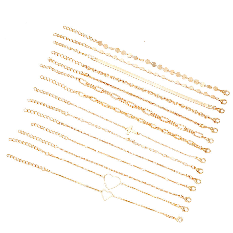 Damen Armband-Kombination mit modischen Herz- und Kreuzdesigns Shop Nory
