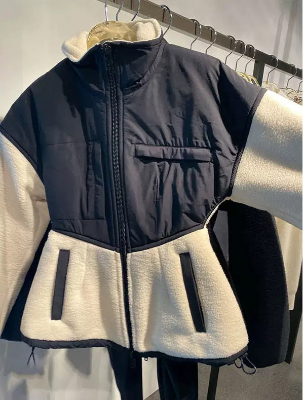 Damen modische Übergangsjacke mit hochgeschlossenem Kragen und praktischen Taschen Shop Nory